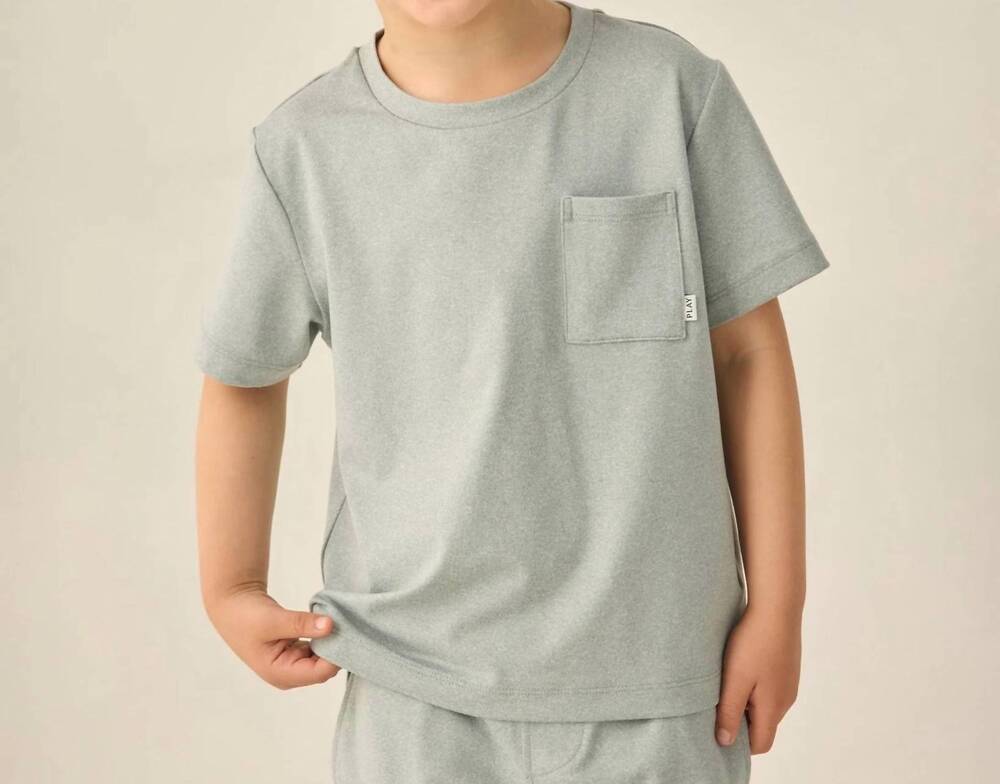 NEW RYLEE + CRU cove essential tee in heathered sea green